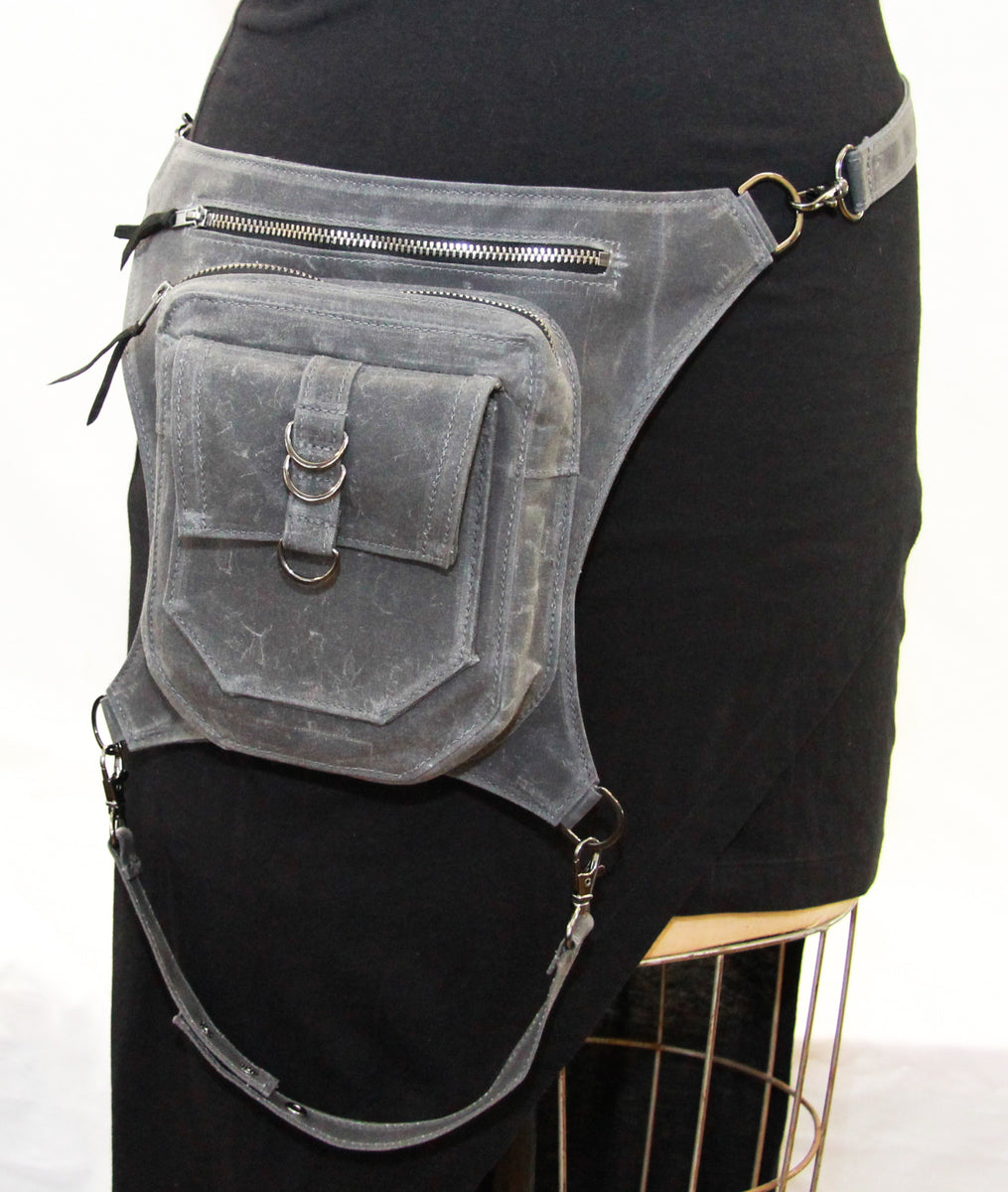 Colorblock Waist Pack: hot Waxed Canvas & Leather