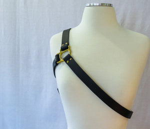 Waxed twill chest harness bag | VEGAN