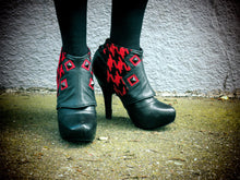 Leather Spats with Pyramid Studs | Red Houndstooth