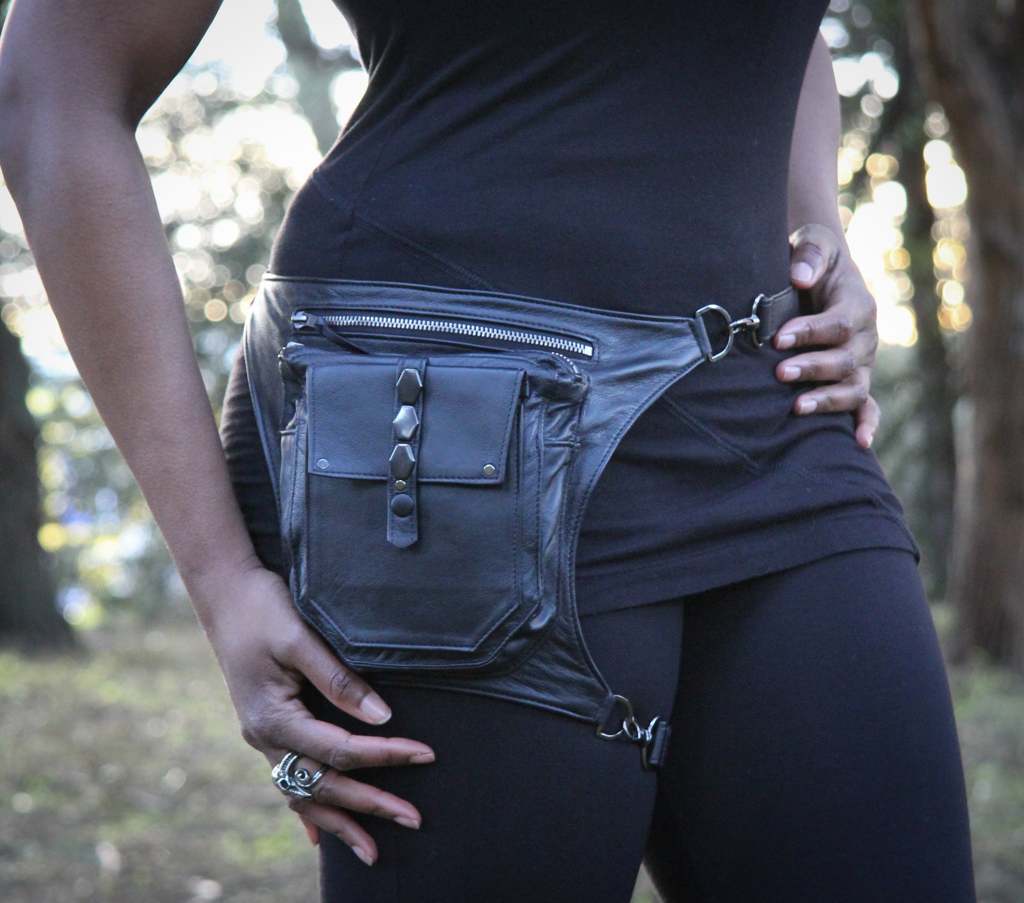 Leather Fanny Pack Belt Waist Pouch Hip Travel Purse Large Mens Womens  Black | eBay