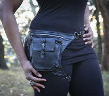 Leather Hip Bag with Studs Leg Fanny Pack