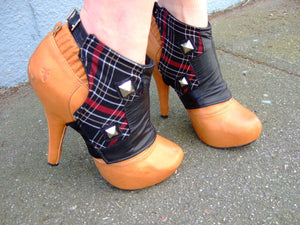 Leather Spats with Pyramid Studs