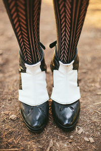 Black and White Leather Spats