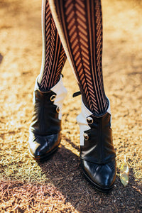 Black and White Leather Spats with Buttons | Zelda