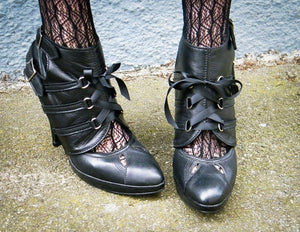 Front Lacing Strappy Leather Spats | Niobe