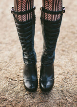 Black Leather and Grey Wool Gaiters | Valkyrie