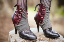Steampunk Leather and Wool Herringbone Spats | Danae
