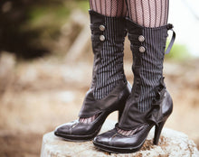 Leather and Herringbone Spats with Buttons | Evangeline