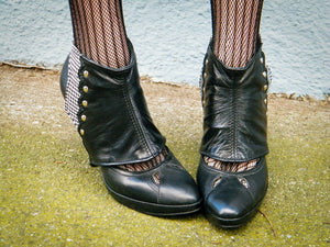 Leather Spats with Scallop Detail and Studs | Lisette