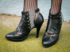 Leather Spats with Scallop Detail and Studs | Lisette