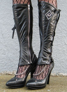 Leather Gaiters with Side Lacing and Chain | Hecate